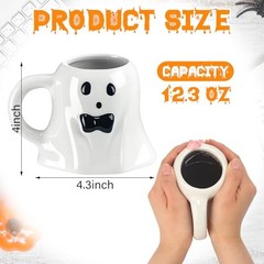 Baderke 2 Pcs 12 oz Halloween Ghost Mugs Spooky Mr and Mrs Coffee Cups Boo