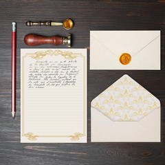 XXINMOH 90 Piece Stationery Set – 60 Vintage-Style Paper Sheets Letter, Gold