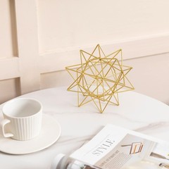Metal Geometric Table Top Decor, 3D Metal Geometric Sculpture, Gold Abstract …