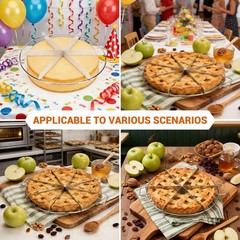 2-Pack Stainless Steel Pie & Cake Cutter, 10-Inch Slicer for Uniform 6 & 8 Slice