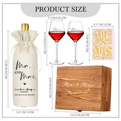 Wedding Gifts Mr and Mrs Wine Glasses, Bridal Shower Gifts Engagement Gifts f…