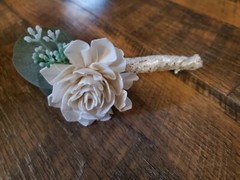 8PC Pink & White Sola Wood Flower Bridal Bouquet Bridesmaid Wedding Flower Set