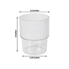 12 Clear Stackable Ribbed Reusable Plastic cups Centerpieces Decorations