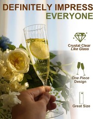 Plastic Champagne Flutes, 36 PCS Clear Disposable Wine Glasses 36 Pack