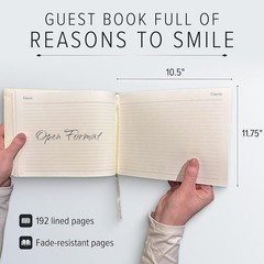 Elegant Guest Book Durable Hardcover 192 Pages Perfect Weddings Events Memories
