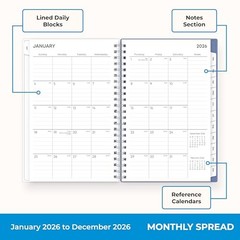 2026 Weekly and Monthly Planner Calendar, January 2026 – 5″ x 8″ Lindley- 2026