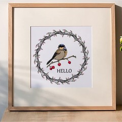 Estivaux Fall Flowers Wreath Birds Clear Stamps for Card Making and Journalin…