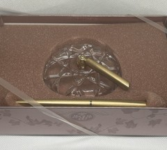 Vintage Y2K Gold PEN & Crystal STAND Set For Wedding Guestbook Hortense B Hewitt