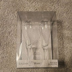 Lillian Rose Bride Groom Wedding Champagne Toasting Glasses Package 9.3 Oz