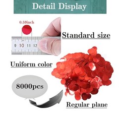 Metallic Foil Confetti 8000 Pcs Shiny Round Table Confetti for Fill Balloon Red