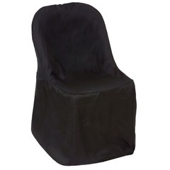 100 Black POLYESTER Folding Flat CHAIR COVERS Wedding Banquet Dinner Decorations