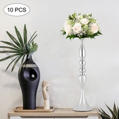 10 Pcs Silver Iron Wedding Centerpiece Vases 50cm (19.7in) Tall
