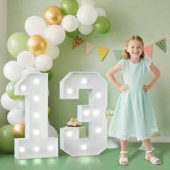 2.3FT 13 Marquee Numbers, 13 Light up Numbers 13th Birthday Number 13
