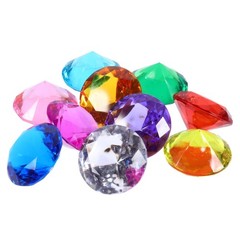 10Pcs Assorted Color Reusable Acrylic Gems Toy for Girls Jewelry Crafting