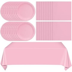 49Pcs Birthday Party Decorations Pink Party Supplies Set Include Light Pink