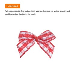 100Pcs Mini Gingham Ribbon Bow 1″ Checkered Ribbon Bows Red and White
