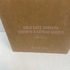 West Elm Gold 13″ Cake Knife and 11 1/4″ Server 2 Pieces