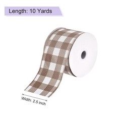 Plaid Check Ribbon, 2.5 Inch x 10 Yards Gingham Ribbon, Dark Brown