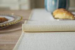ZeeMart Cream Table Runners 60 Inches Long, Burlap Linen Style Rustic Farmhou…