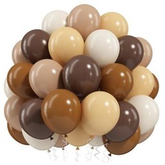 Brown Balloons, 50 PCS 12 Inch Double Stuffed Dark Light Brown Brown Nude