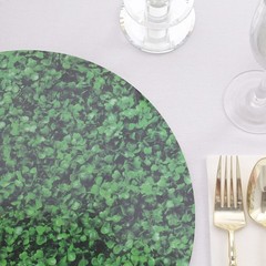 GREEN 6 Round 13″ Boxwood Leaf Print Cardstock Paper PLACEMATS Party Decorations