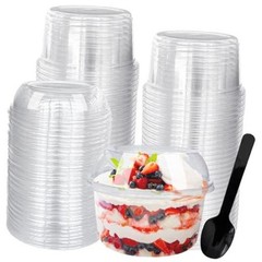 Pack 12 oz Disposable Clear Plastic Cups,PET Dessert Cups with 50 12.0 ounces