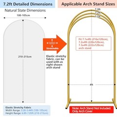 7.2 ft Arch Backdrop Cover (No Arch Stand) – Double-Sided 7.2×4 ft (HxW) White