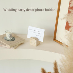 Handmade Natural Travertine Place Card Holders – Set of 4 for Weddings & Events