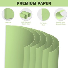Cardstock 8.5 X 11, 40 Sheets Light Green Card Stock, 75lb/ 200gsm Pale Green…