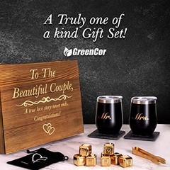 Unique Gifts for Couples – Engagement Wine Tumbler Gift Set – ‘To The 1