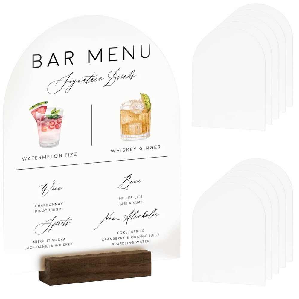10 PCS 8×10 Inch Frosted Arch Acrylic Blank Sign Sheet 1/8 Inch Thick Wedding