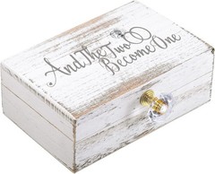 Hicarer Wedding Ring Bearer Box and Then Two Become One Mr. and Mrs.