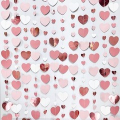 Rose Gold Party Decorations Dusty Pink Heart Garland Blush Pink Rose Gold Pink