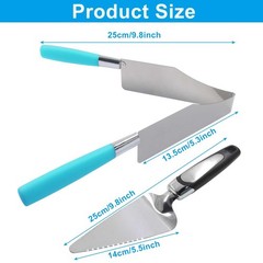 2 Pieces Multi Function Blue Cake Slicer, Stainless Steel Cake Server Cutter …