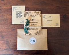 Wedding Invitation | Eucalyptus Wooden Wedding Invitation Set | Rustic Invites