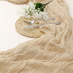 Cheesecloth Table Runner3.3ft Boho Gauze Cheese Cloth Table Runner 1 Beige