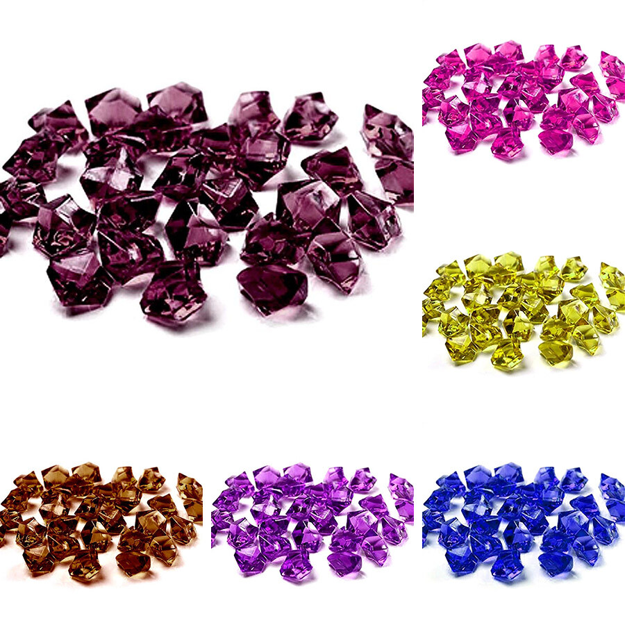600 Crystal Like ICE CUBES Wedding Party Tabletop CENTERPIECES Decorations SALE