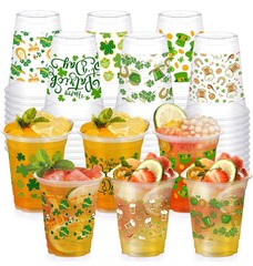 60 Pcs St Patrick’s Day Plastic Cups, 12oz St. Patrick’s Day Party Cups, St.
