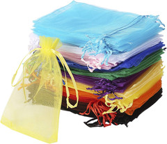120Pcs Organza Bags 4X6 Inches with Drawstring, Jewelry Pouches Wedding Party Ch