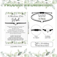 Sasylvia 50 Sets Wedding Favors for Guests Bracelets Bulk Adjustable…