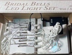 WEDDING STYLE BRIDAL BELLS LED LIGHT SET 10 LIGHTS W AC ADAPTER MARRIAGE DECOR