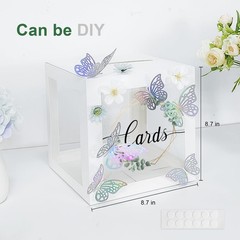 1 Pack Wedding White Card Box, Transparent Gift Card Box for Wedding Decorati…
