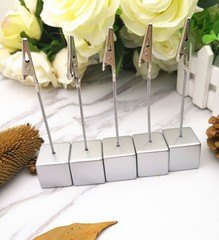 Table Number Holder Name Place Card Memo Clip 10PCS, Silver
