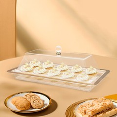 Acrylic Wedding Cake Display Plate Cookies Deserts Stand Serving Tray with Lid