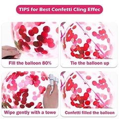 Valentines Day Balloon Pink White Red Confetti Balloons with Red Latex