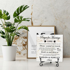 Prayer for Marriage Wedding Sign Marriage Blessing Gifts for Wedding Couples Val