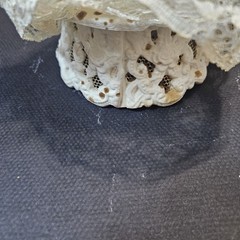 Vintage Wedding Cake Topper: Fabric Flowers, lace, plastic