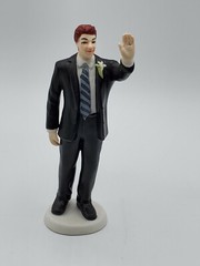 High Five Groom Figurin Wedding Cake Topper 5 5/8″ Tall Light Brown Hair
