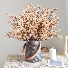 Fake Flowers Artificial Flowers, Real Touch Silk Flowers Faux 5 Pcs Champagne