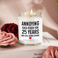 Funny Scented Candle, 25th Anniversary, Gifts for 9 Ounce, White
